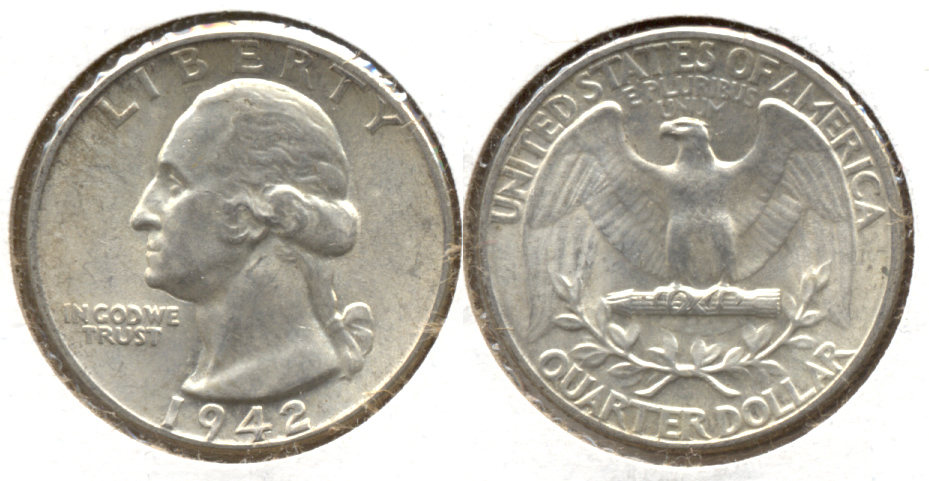 1942 Washington Quarter AU-50 aa