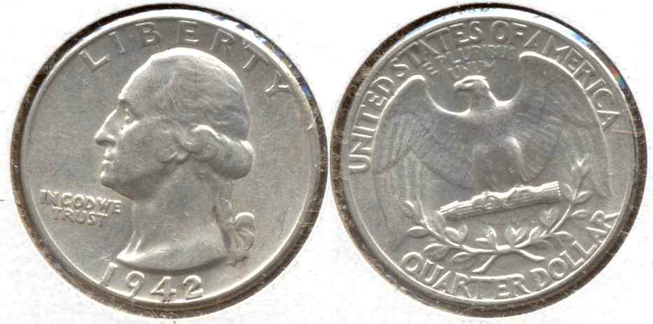1942 Washington Quarter AU-50 ae