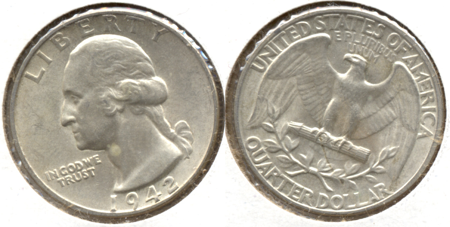 1942 Washington Quarter AU-50 c