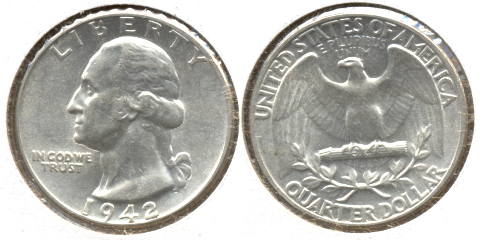 1942 Washington Quarter AU-50 e