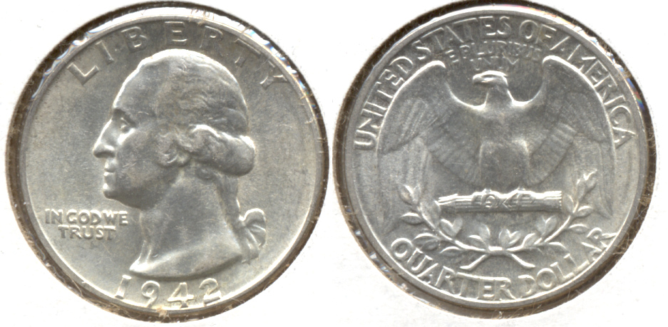 1942 Washington Quarter AU-50 f