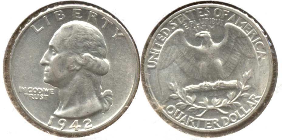 1942 Washington Quarter AU-50 j