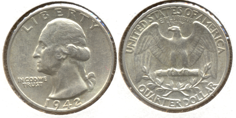 1942 Washington Quarter AU-50 l