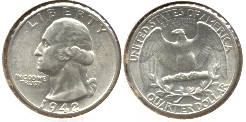 1942 Washington Quarter AU-50 s