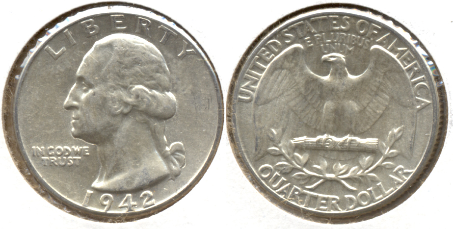 1942 Washington Quarter AU-50 u