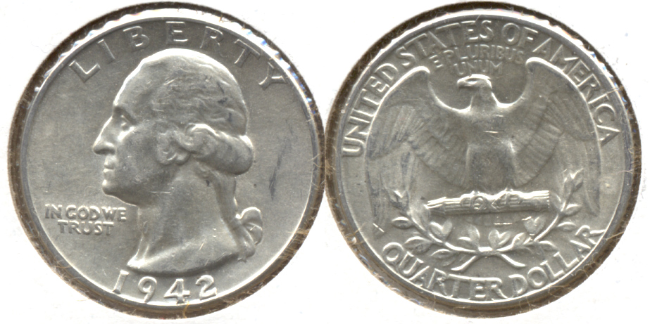1942 Washington Quarter AU-50 w