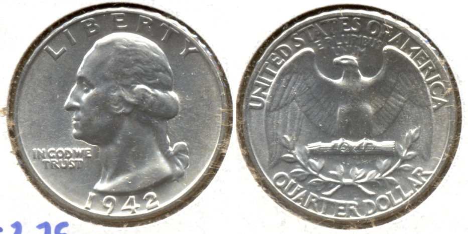 1942 Washington Quarter AU-55 c