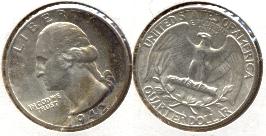 1942 Washington Quarter AU-55 d