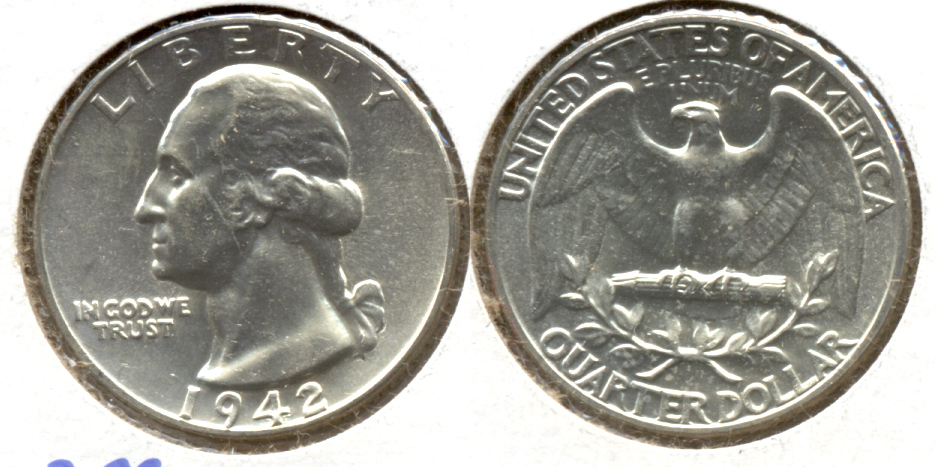 1942 Washington Quarter AU-55 e