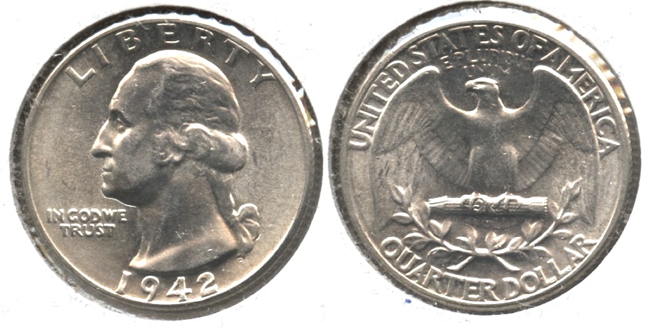 1942 Washington Quarter MS-60 #a