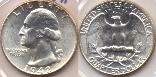 1942 Washington Quarter MS-63 a