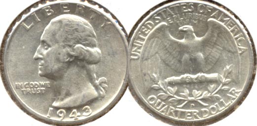 1943-D Washington Quarter AU-50 a