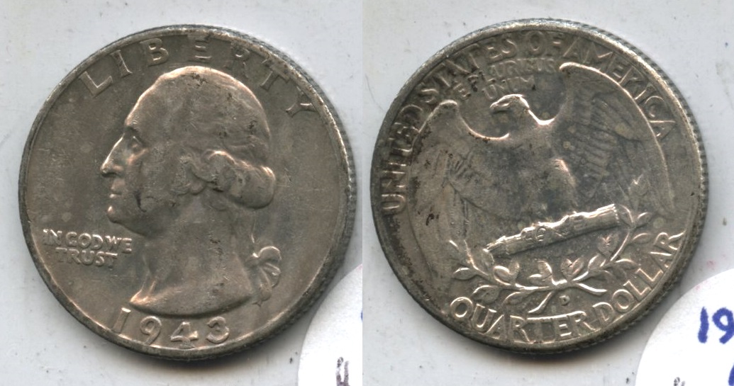 1943-D Washington Quarter AU-50 #b