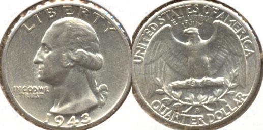 1943-D Washington Quarter AU-55