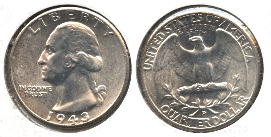 1943-D Washington Quarter MS-60