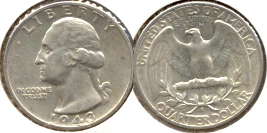 1943-S Washington Quarter AU-50 a