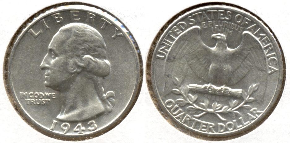 1943 Washington Quarter AU-50