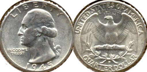 1945-D Washington Quarter AU-50 a
