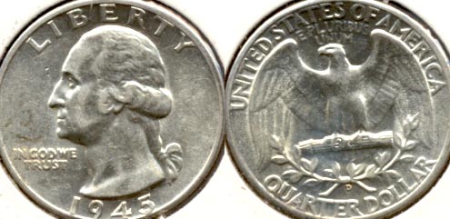 1945-D Washington Quarter AU-50 d