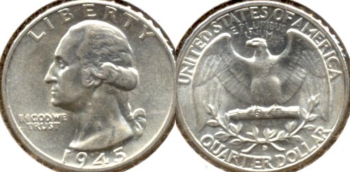 1945-D Washington Quarter AU-55 a