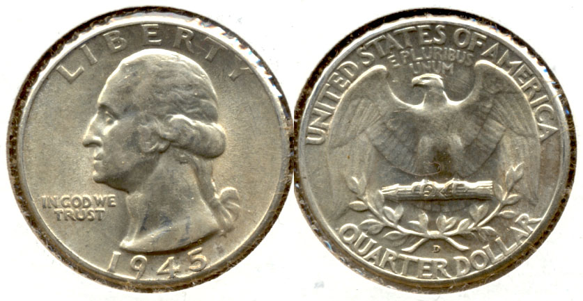 1945-D Washington Quarter AU-55 b