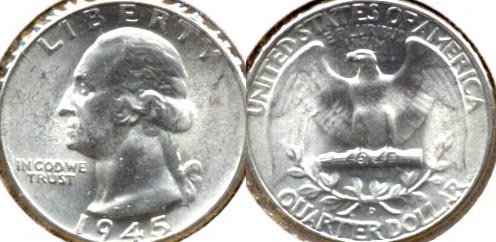 1945-D Washington Quarter MS-60 c