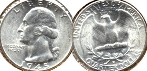 1945-D Washington Quarter MS-60 e
