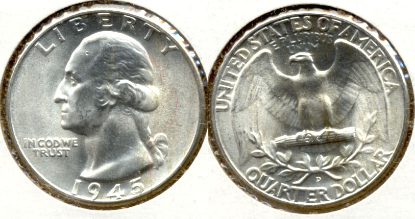 1945-D Washington Quarter MS-60 g