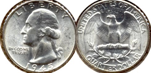 1945-S Washington Quarter MS-60 a