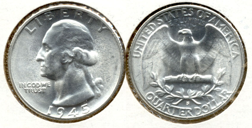 1945-S Washington Quarter MS-64 a