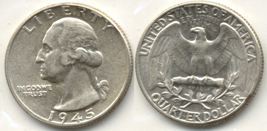 1945 Washington Quarter AU-50