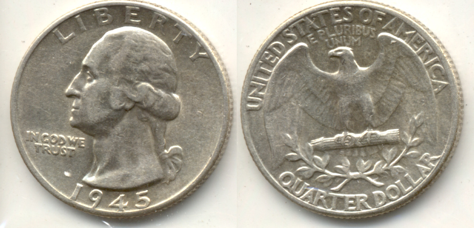 1945 Washington Quarter AU-50 a