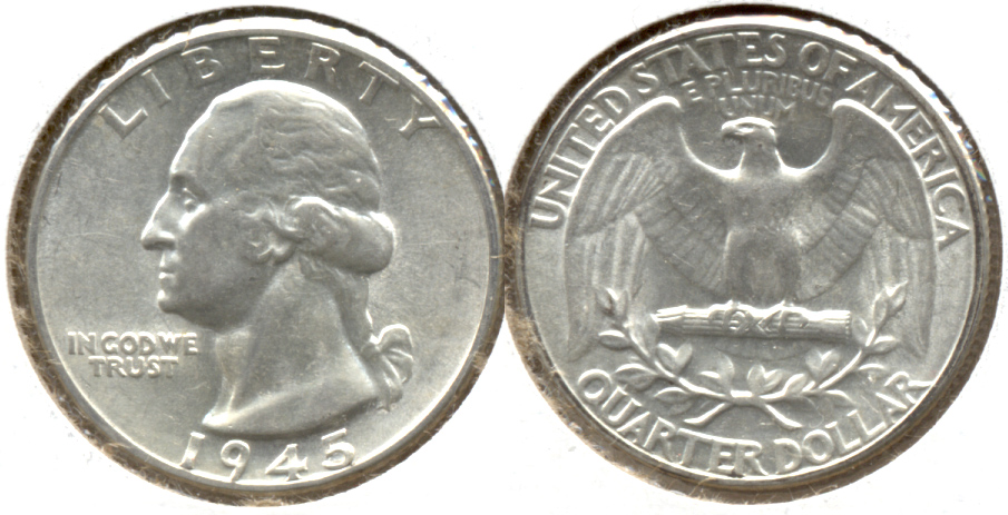 1945 Washington Quarter AU-55 a