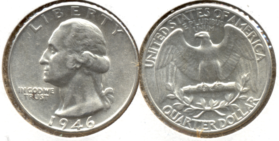 1946 Washington Quarter AU-50 c