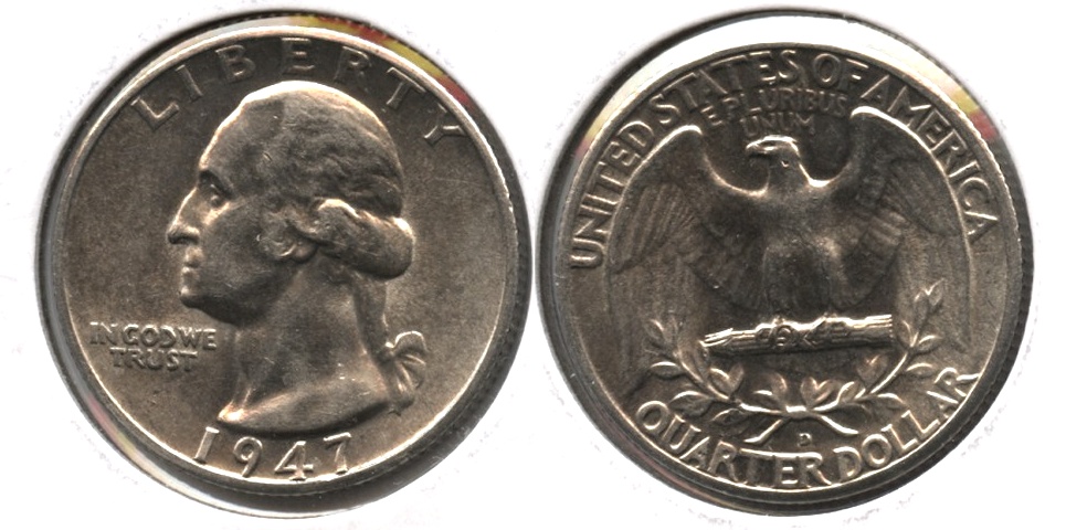 1947-D Washington Quarter AU-55 a