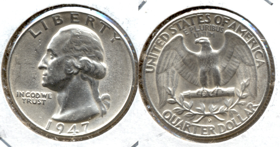 1947-D Washington Quarter MS-60 a