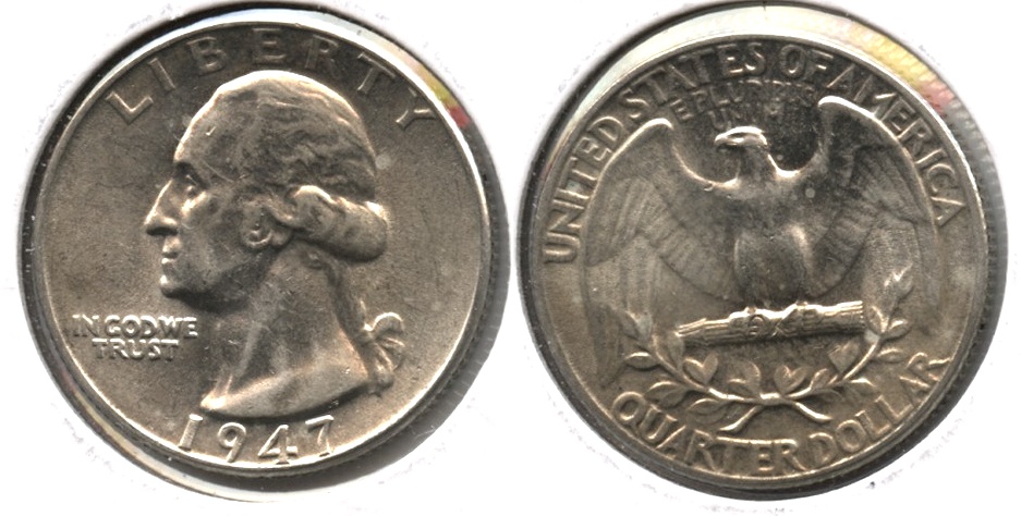 1947 Washington Quarter AU-50 d