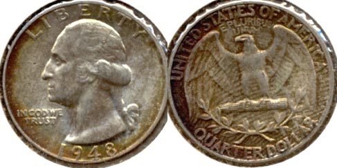 1948 Washington Quarter MS-60 a