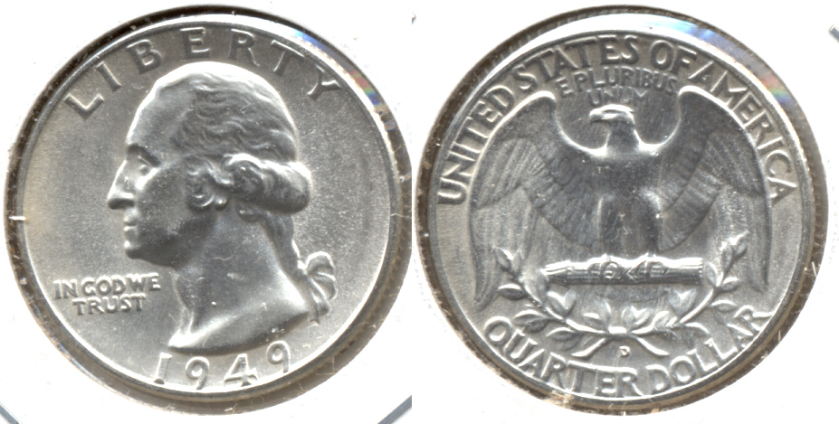1949-D Washington Quarter MS-60 f