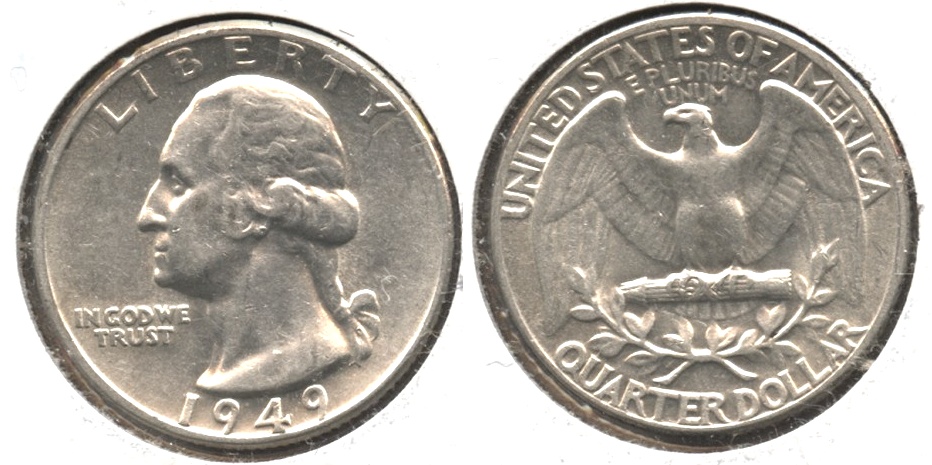 1949 Washington Quarter AU-50 #a