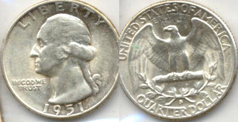 1951-S Washington Quarter AU-50