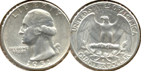 1951-S Washington Quarter AU-55