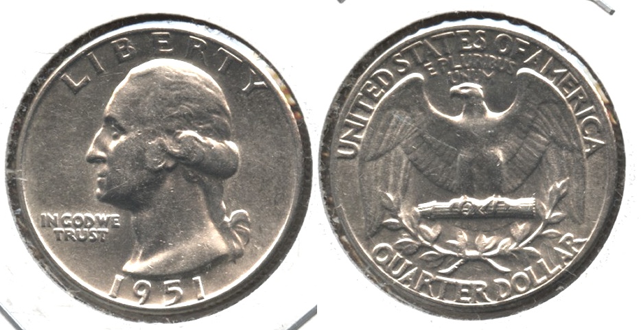 1951 Washington Quarter AU-50