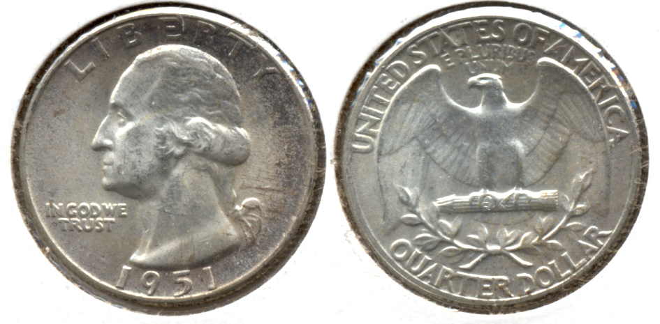 1951 Washington Quarter MS-60 b