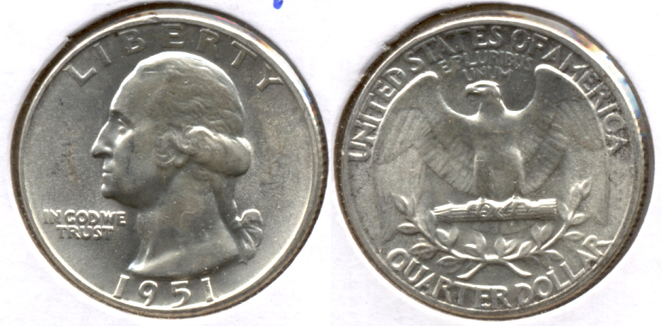 1951 Washington Quarter MS-60 c