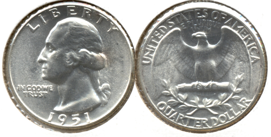 1951 Washington Quarter MS-60 d