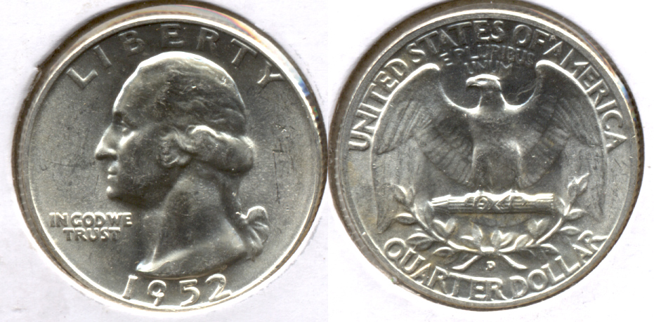 1952-D Washington Quarter MS-60 a