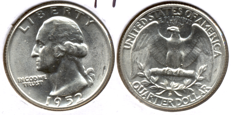 1952-D Washington Quarter MS-60 b