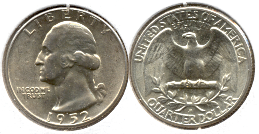 {1952-D Washington Quarter MS-60 c