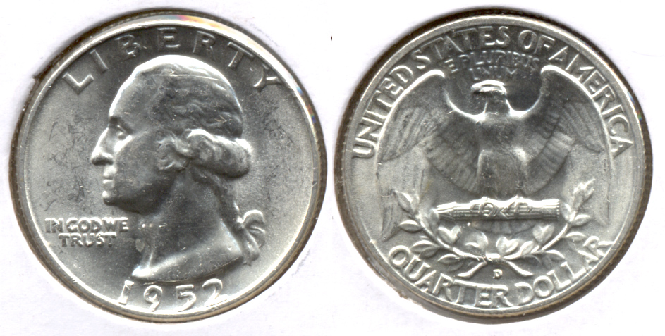 1952-D Washington Quarter MS-60 d